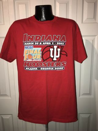 Men’s Vintage Indiana Hoosiers 2002 Final Four Red Basketball Atlanta Shirt L