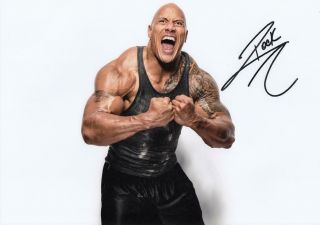 Dwayne " The Rock " Johnson,  Wwe,  Wrestling Signed Autograph 8.  5x11 Photo /