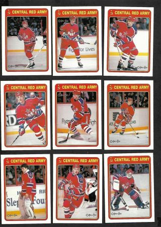 1990 - 91 Opc (o - Pee - Chee) Hockey Central Red Army (russian) Team Set Of 22,