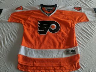 Reebok Nhl Youth Philadelphia Flyers Danny Briere Hockey Jersey L/xl Stiched