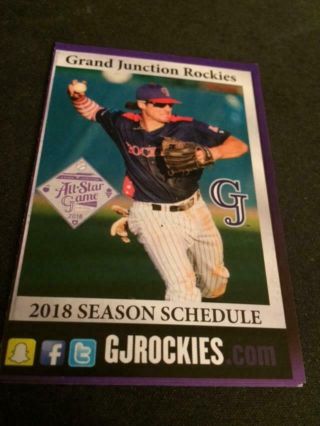 2018 Grand Junction Rockies Baseball Pocket Schedule