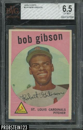1959 Topps Bob Gibson Rookie 514 Beckett Bvg 6.  5 -,