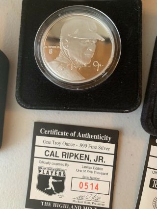 The Highland Cal Ripken Jr 0514 Of 5000 Silver Coin