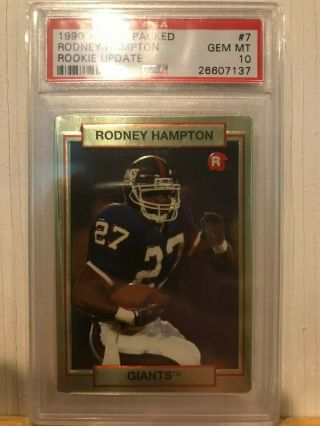 Rodney Hampton 1990 Action Packed Rookie Update 7 Psa 10 York Giants