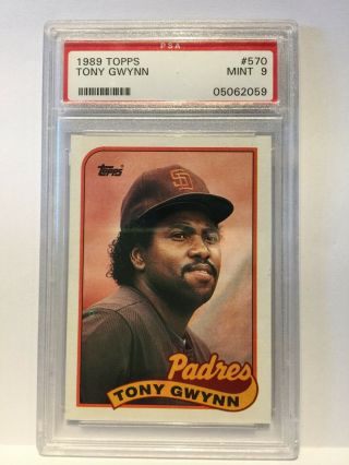 1989 Topps 570 Tony Gwynn Psa 9 San Diego Padres Baseball Card