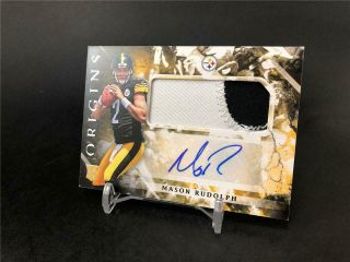 2018 Panini Origins Mason Rudolph 2 Color Patch Rookie Auto Pittsburgh Steelers