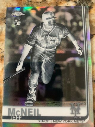Jeff Mcneil 2019 Topps Chrome Negative Refractor Rc Mets -