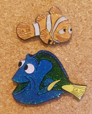 Little League Pin: Glitter Finding Nemo Little League Pin Set (2 Pins) Ca8