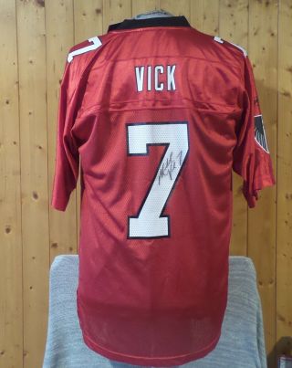 Michael Vick Autographed Nfl Atlanta Falcons Red 7 Jersey Reebok On Field