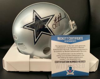 Dallas Cowboys 8 Troy Aikman Signed Mini Helmet Bas Beckett