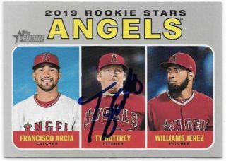 2019 Topps Heritage Ty Buttrey Signed Autograph Auto Los Angeles Angels Mlb