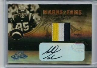Antonio Gates 2005 Playoff Absolute Marks Of Fame Patch Auto D 1/1 Chargers Hof