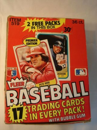 1981 Fleer Baseball Cards Wax Pack Box (36 Packs)