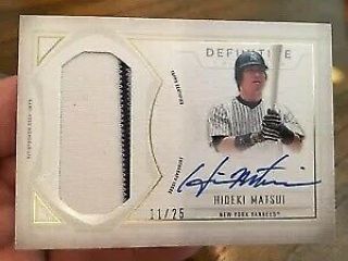 2019 Topps Definitive Autograph Relic Hideki Matsui Yankees 11/25 