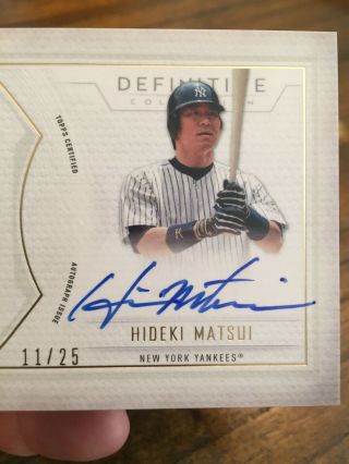 2019 Topps Definitive Autograph Relic Hideki Matsui Yankees 11/25  2