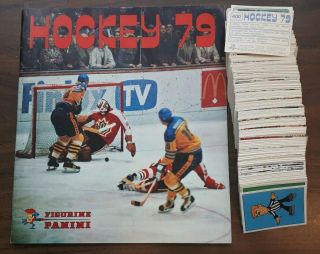 1979 Panini Hockey Complete Sticker Set And Empty Album