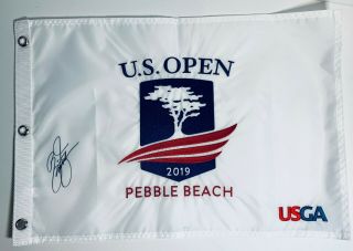 Rickie Fowler Signed Autograph 2019 Us Open Flag Golf Pebble Beach Proof