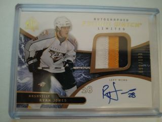2008 - 09 SP Authentic Auto Patch 3 Col James Neal /100 RC ROOKIE 2