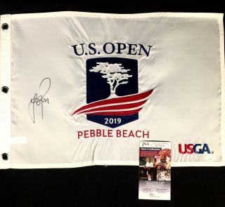 Justin Rose Signed 2019 Us Open At Pebble Beach Golf Flag - U.  S.  Jsa Dd31661