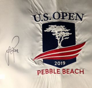 Justin Rose Signed 2019 US Open At Pebble Beach Golf Flag - U.  S.  JSA DD31661 2