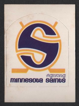 72/73 Opc Hockey Wha Minnesota Fighting Saints Team Logo Insert Card