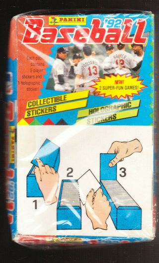1992 Panini Baseball Sticker Box 50 Packs Ken Griffey Jr.  Greg Maddux