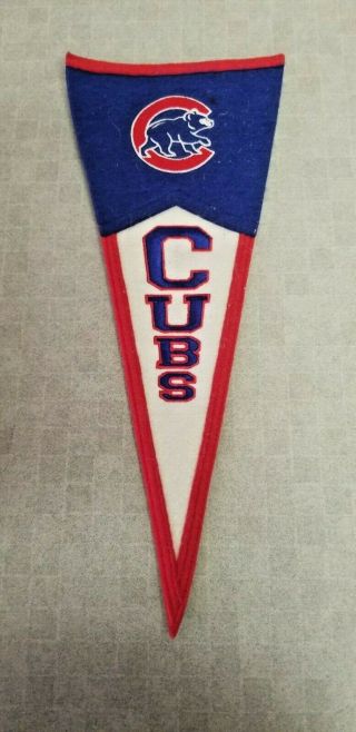 Mlb Chicago Cubs Baseball Logo Cubbie Bear Wool " Winning Streak " Pennant 6 X 15 "
