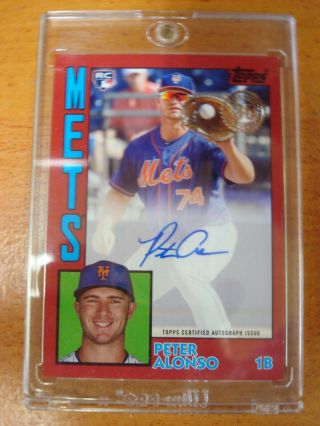 2019 Pete Alonso Topps Series 2 35th Anniversary Red Auto Rookie Rc 24/25 Mets