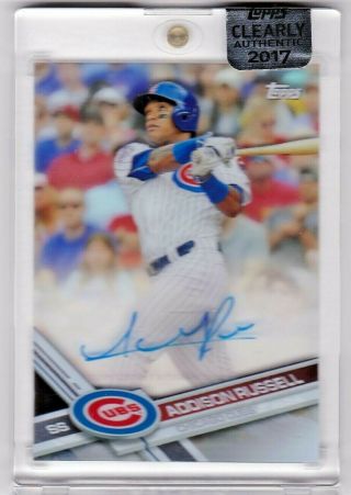 Addison Russell Chicago Cubs 2017 Topps Clearly Authentic Autographs Auto X