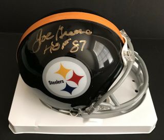 Pittsburgh Steelers “mean” Joe Greene Hand Signed Mini Helmet Nfl Hall Of Fame