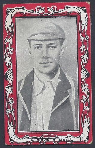 1909 Cricket Cigarette Card J W Zulch