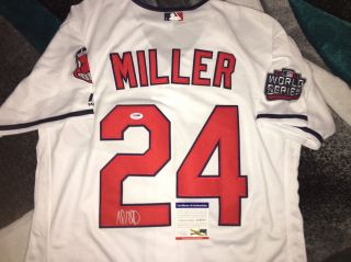 Andrew Miller Signed/auto Cleveland Indians Jersey 16 Nlcs Mvp Psa/dna 4