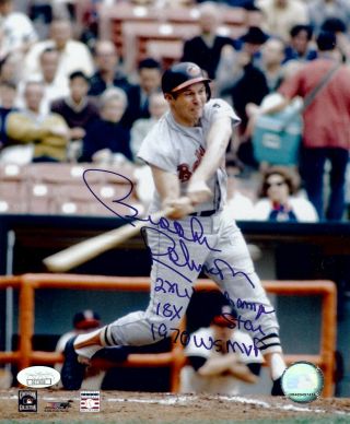 Brooks Robinson Signed Autographed 8x10 Photo Orioles Stat Inscribed Jsa Cc77630