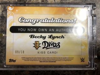 WWE Topps Becky Lynch 2016 NXT Kiss Card.  9/10 2