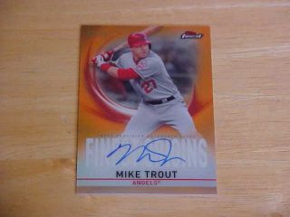 Mike Trout 2019 Topps Finest Origins Orange Refractor On Card Auto 02/25 Angels