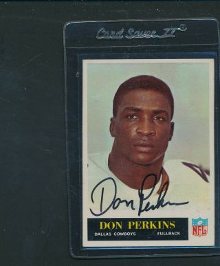 1965 Philadelphia 52 Don Perkins Dallas Cowboys Signed Auto A2708