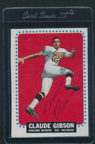 1964 Topps 138 Claude Gibson Oakland Raiders Signed Auto A2674