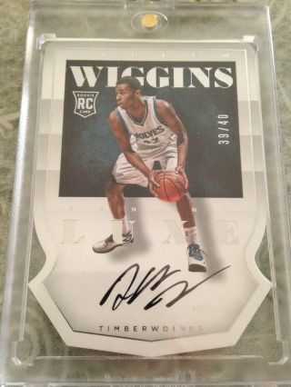 2014 - 15 14 15 Panini Luxe Andrew Wiggins Rookie Rc Die - Cut Autographs 39/40