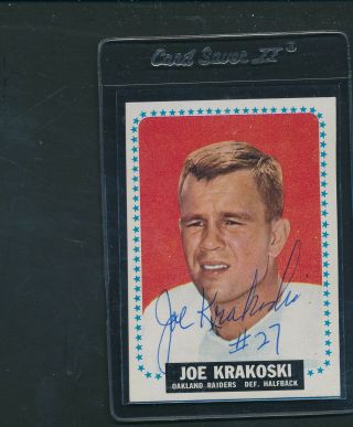 1964 Topps 143 Joe Krakoski Oakland Raiders Signed Auto A2676