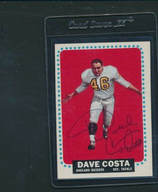 1964 Topps 134 Dave Costa Oakland Raiders Signed Auto A2672