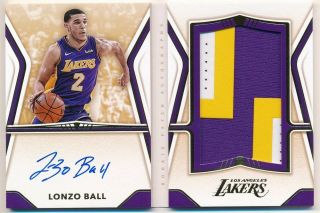 Lonzo Ball 2017/18 Panini Opulence Rc Booklet Auto Jumbo 3 Color Patch Sp 10/25