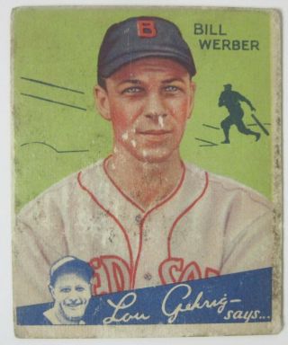 1934 Goudey Baseball Card 75 Bill Werber Boston Red Sox