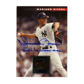 Donruss 67 1995 Mariano Rivera Signed Card With Last To Wear 42