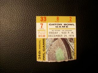 Ohio State Vs.  Clemson - 1978 Gator Bowl - Woody Hayes Last Game - Ticket Stub