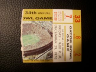 Ohio State vs.  Clemson - 1978 Gator Bowl - Woody Hayes Last Game - Ticket Stub 2