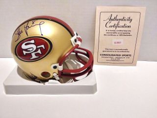 San Francisco 49ers Steve Young Autographed Riddell Mini Helmet W/