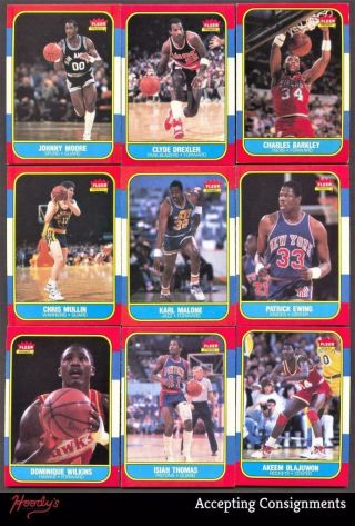 1986 - 87 Fleer Basketball 131/132 Near Complete Set Ewing Rc Barkley Rc Wilkins