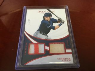 2019 Panini Immaculate Christian Yelich 2x Gu Patch Bat Relic Brewers /25 Patch