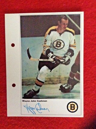 1971 - 72 Toronto Sun Evangéline Version Wayne Cashman Boston Bruins Nhl