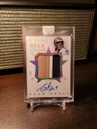 Drew Brees 2018 Flawless Star Swatch Patch Auto Autograph 1/5